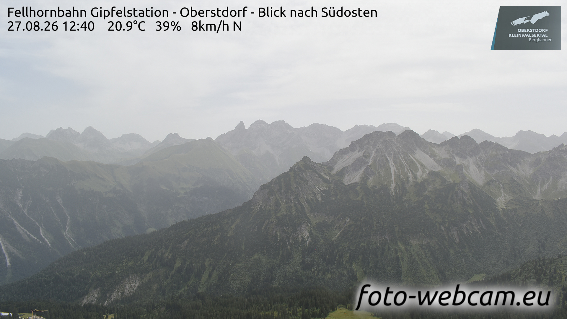 Webcam Oberstdorf: HD Panorama from Mount Fellhorn