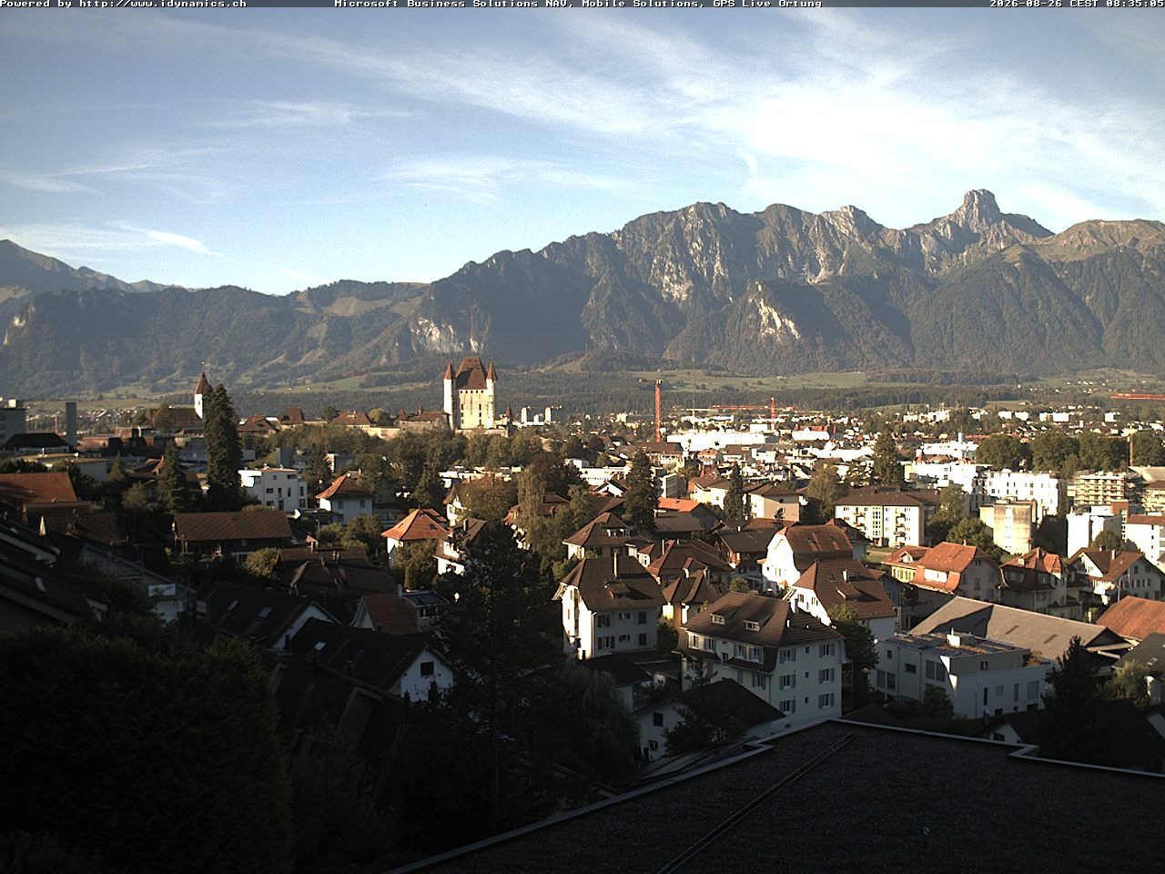 Steffisburg: Aussicht auf Schloss und Stadt Thun (Live Wetter)