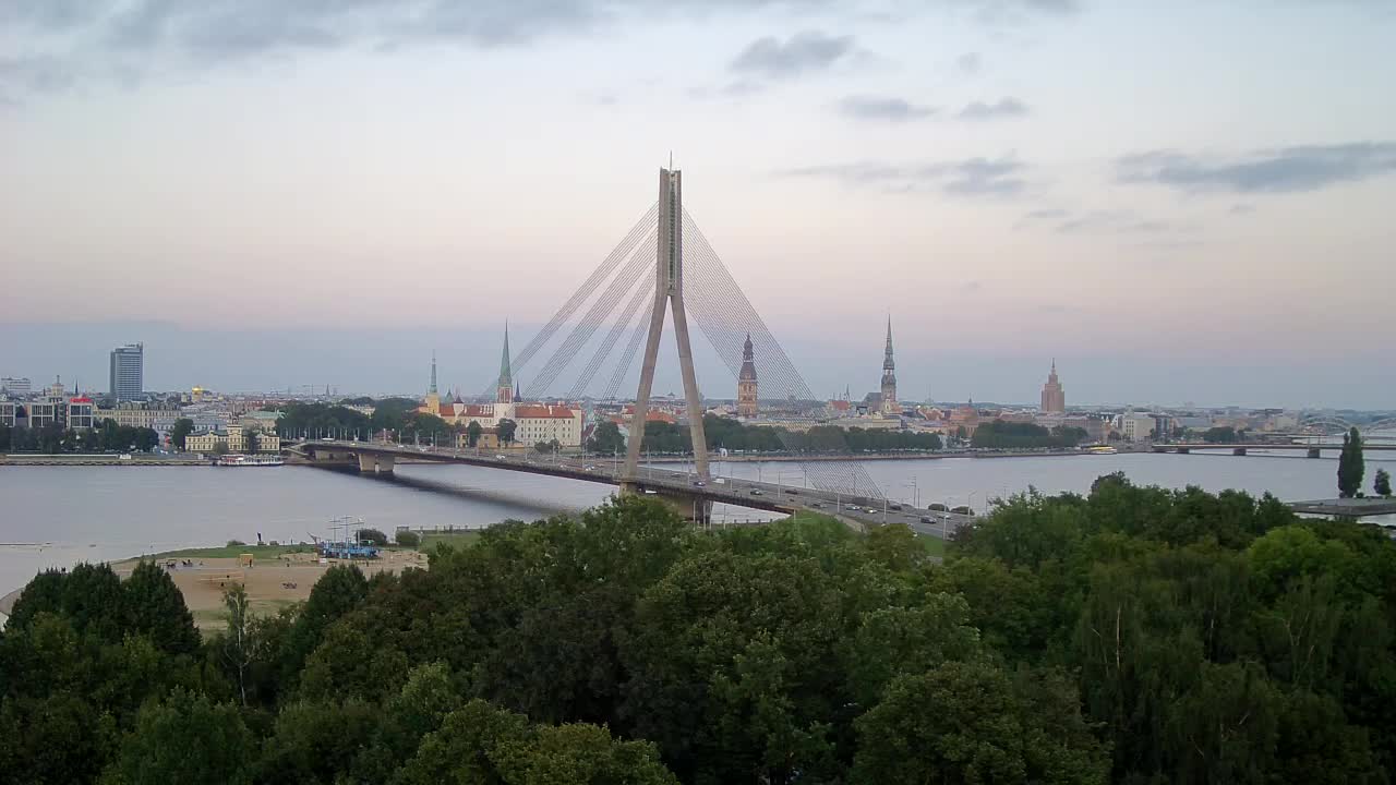 Webcam Riga: Suspension Bridge over Daugava River