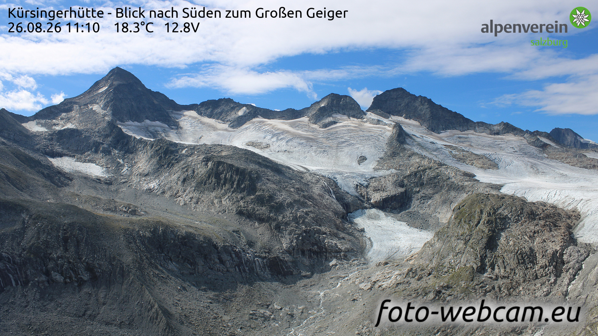 Webcam Neukirchen am Großvenediger: HD Panorama Kürsingerhütte