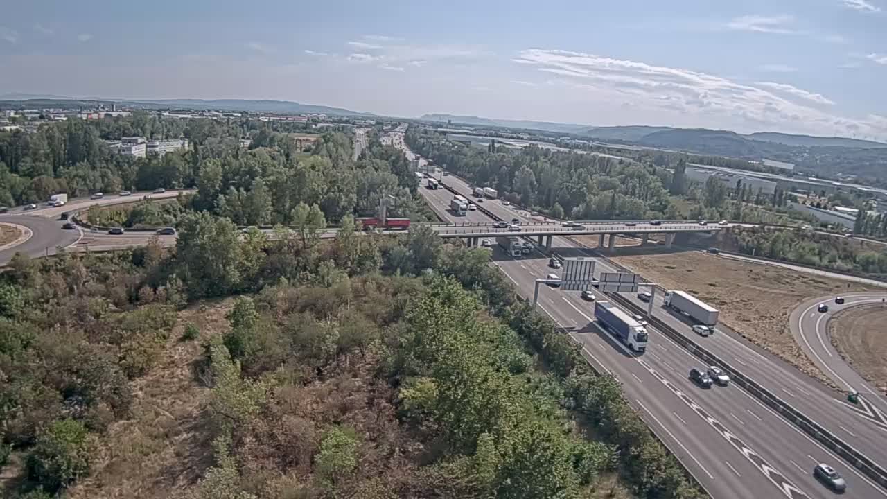 Webcam Valence: A7 près de Valence, vue sur la gauche orientée vers Lyon et sur la droite vers Orange