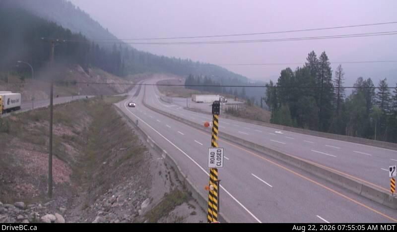 Golden › East: Hwy 1 (Kicking Horse Canyon) at 10 Mile Brake Check, looking east
