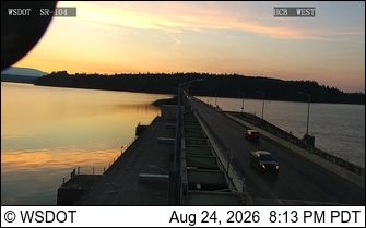 Poulsbo › West: SR 104 at MP 14.7: Hood Canal Bridge Looking West