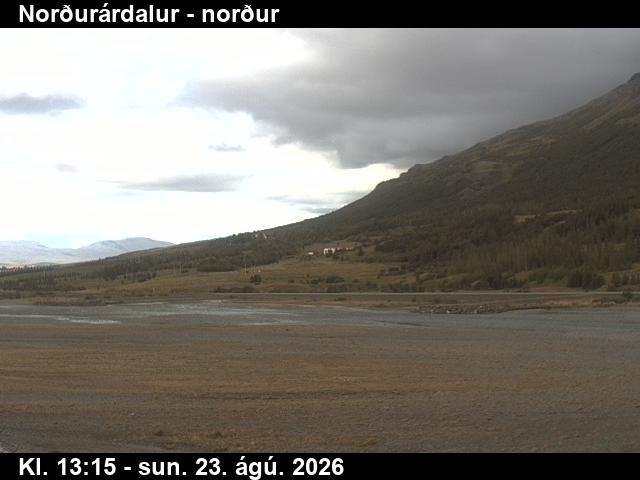 Webcam Norðurárdalur: Norðurárdalur towards North
