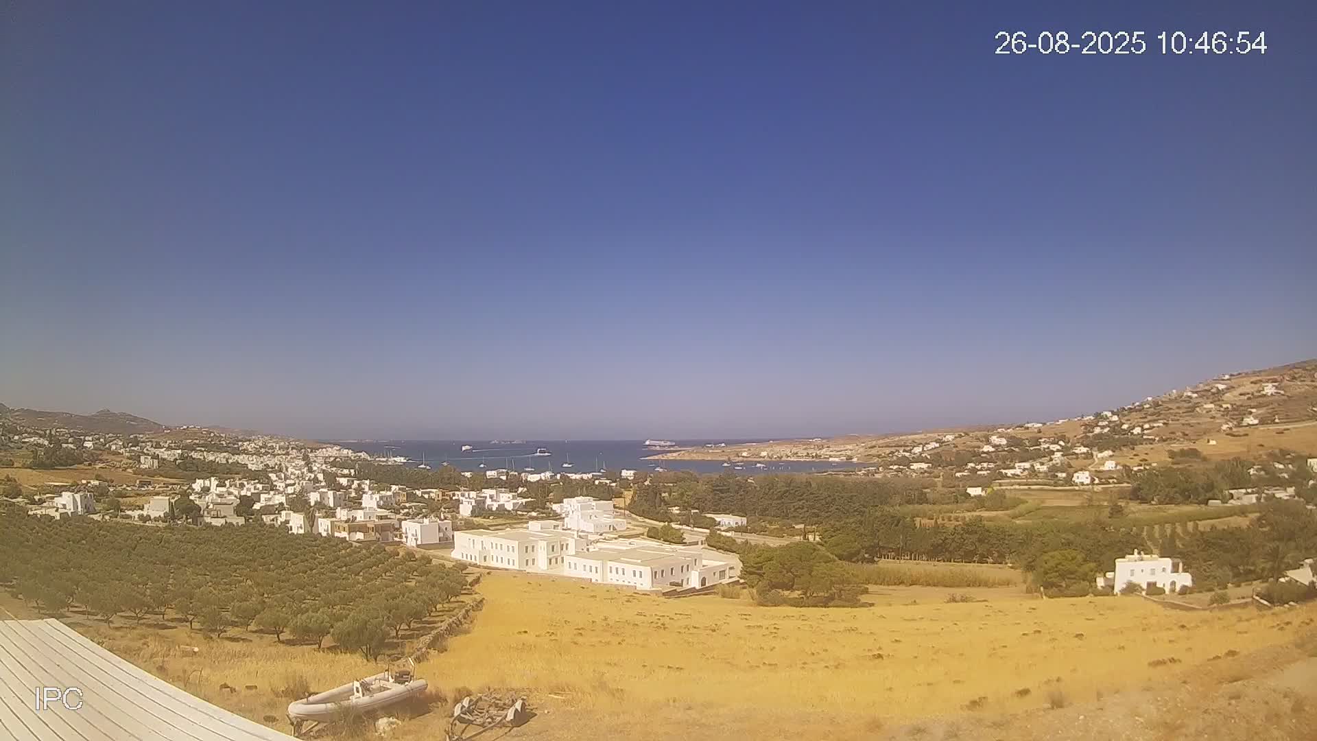 Webcam Parikia (Paros): View over Paros