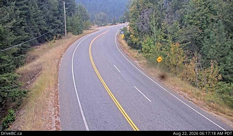 Area K › West: Hwy 6 at Needles Ferry Landing, looking west away from ferry landing towards Needles Rd N