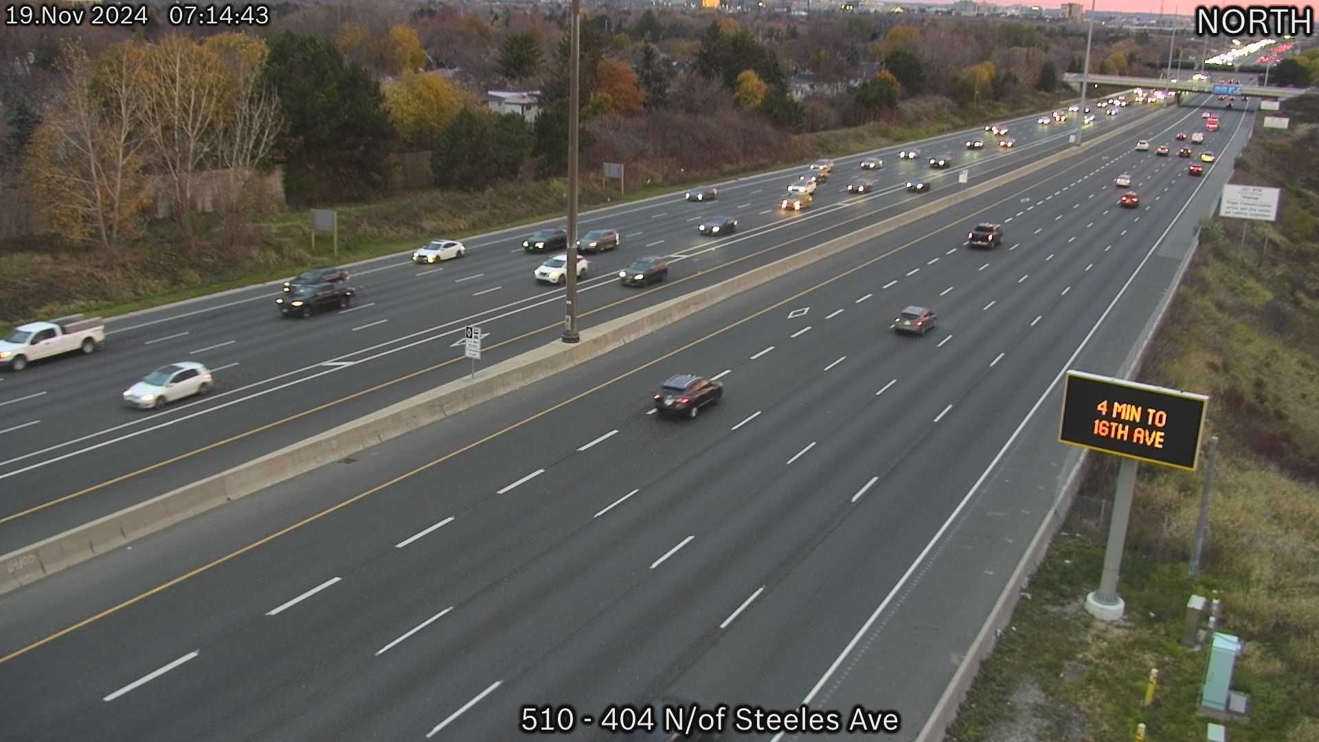 Markham: Highway 404 North of Steeles Avenue