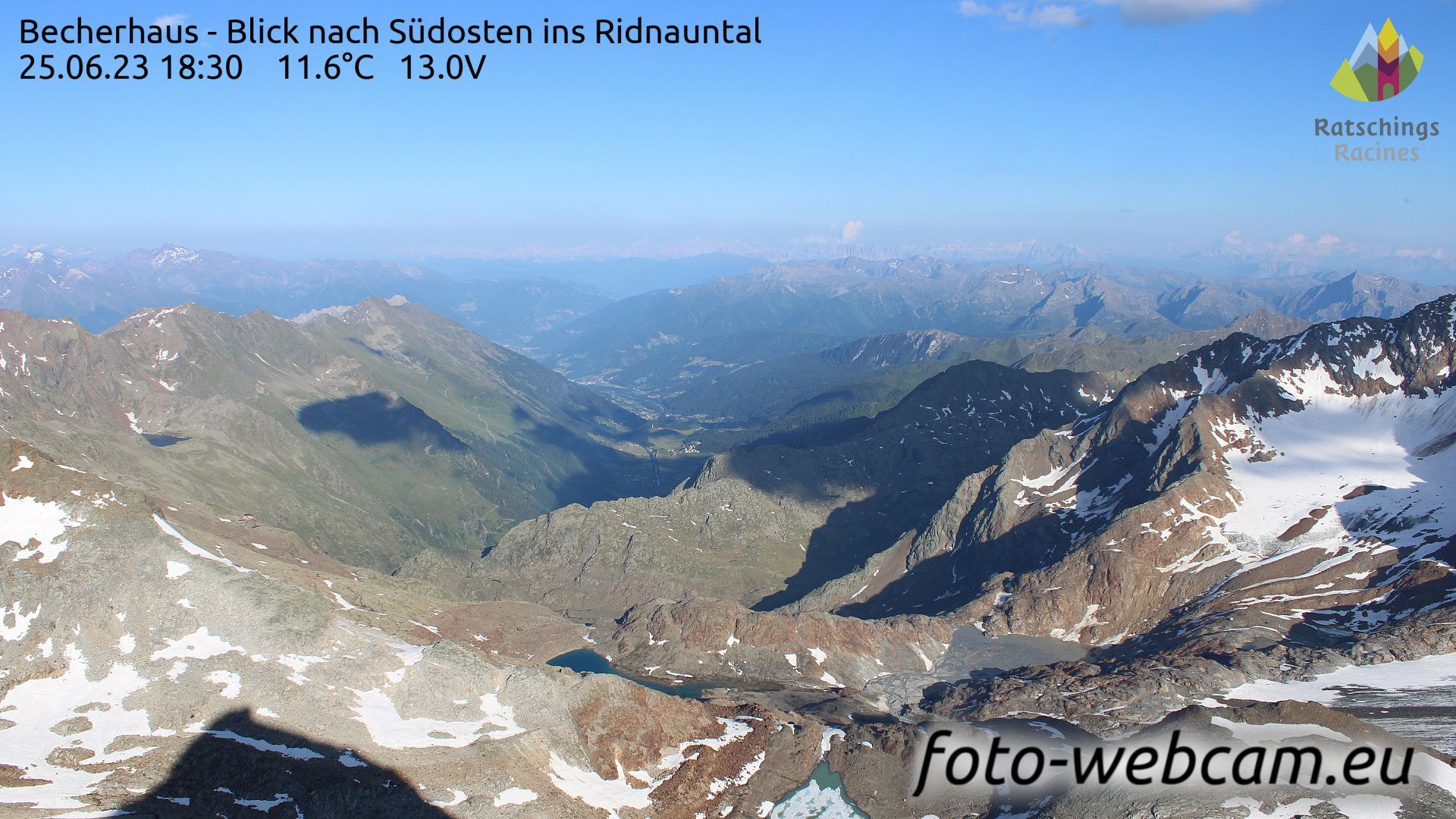 Ridnaun - Ridanna: Becherhaus - Blick nach Südosten ins Ridnauntal