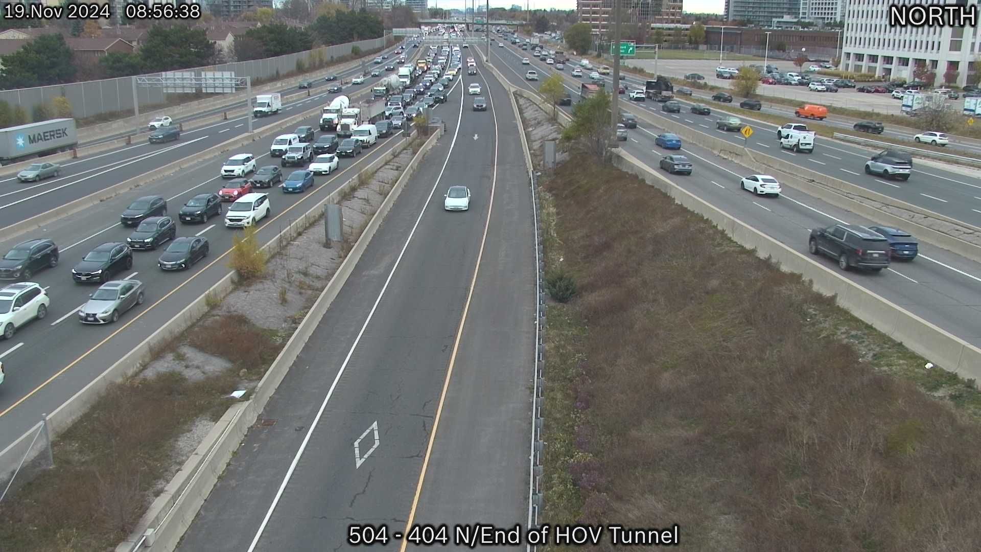 Toronto: Highway 404 SB North of HOV Tunnel