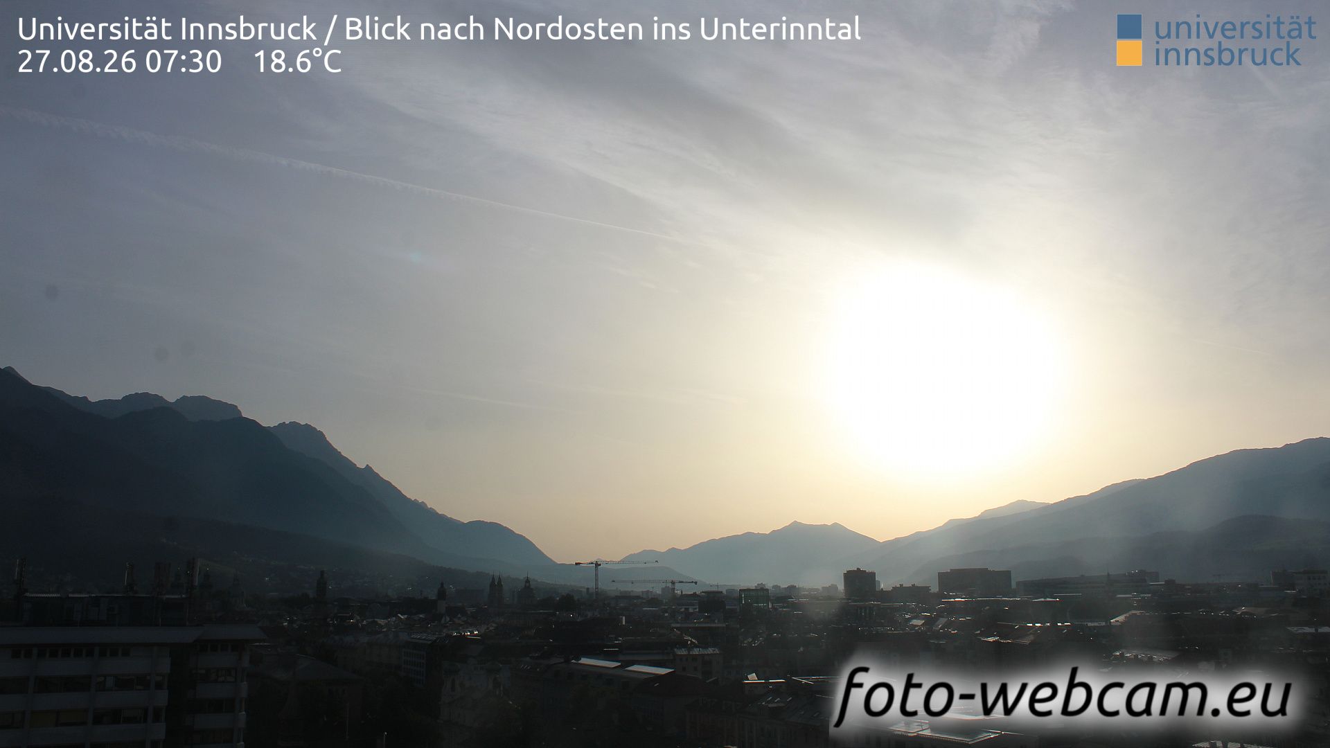 Innsbruck: Universität - Blick nach Nordosten ins Unterinntal