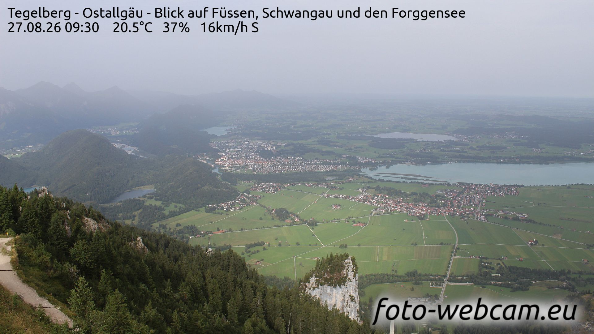 Hohenschwangau: Tegelberg - Ostallgäu - Blick auf Füssen, Schwangau und den Forggensee