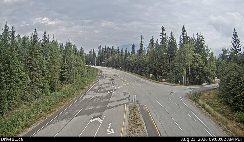 Trout Lake › North: Hwy 23, near the Upper Arrow Lake ferry landing at Shelter Bay, middle of queue, looking north