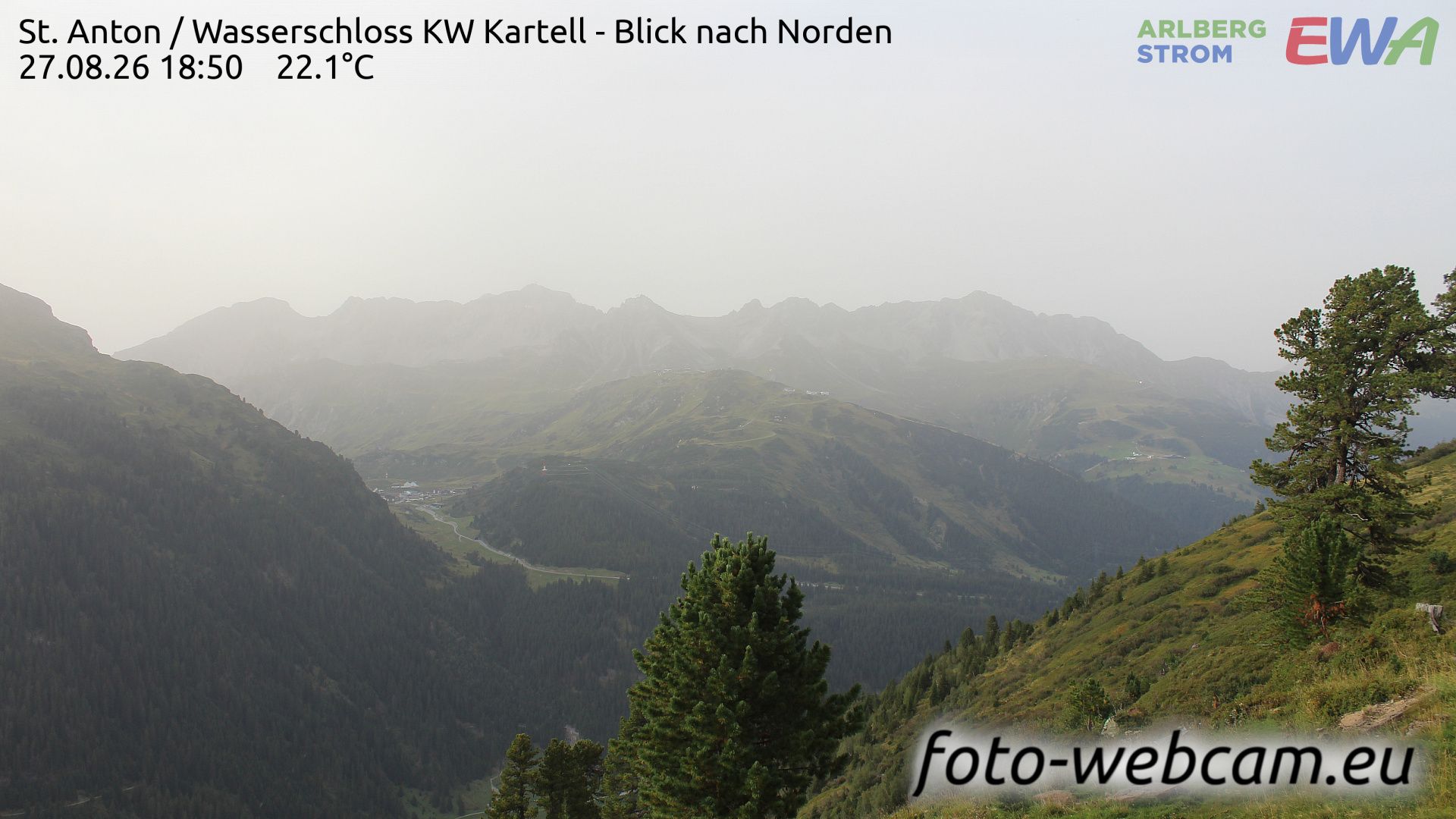 Gemeinde Sankt Anton am Arlberg: St. Anton - Wasserschloss KW Kartell - Blick nach Norden
