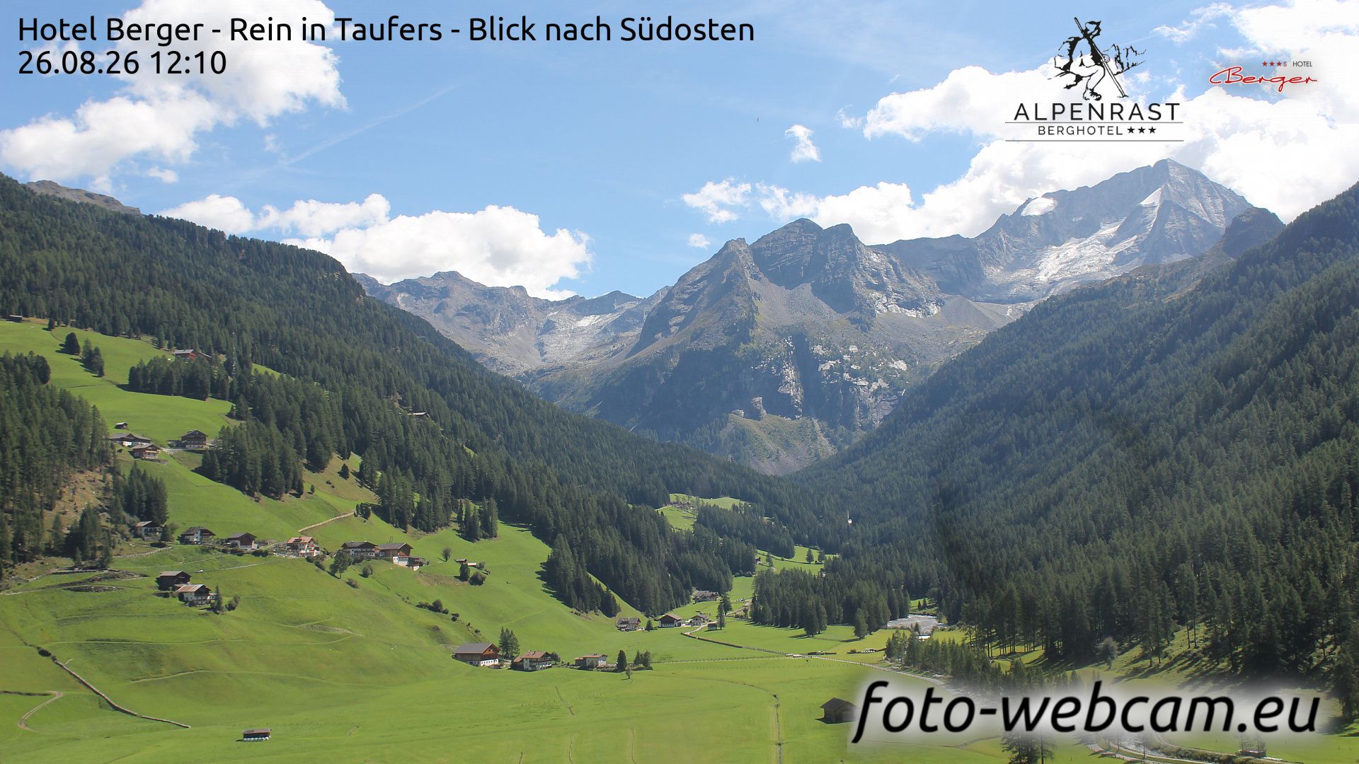 Rein in Taufers - Riva di Tures: Hotel Berger - Blick nach Südosten