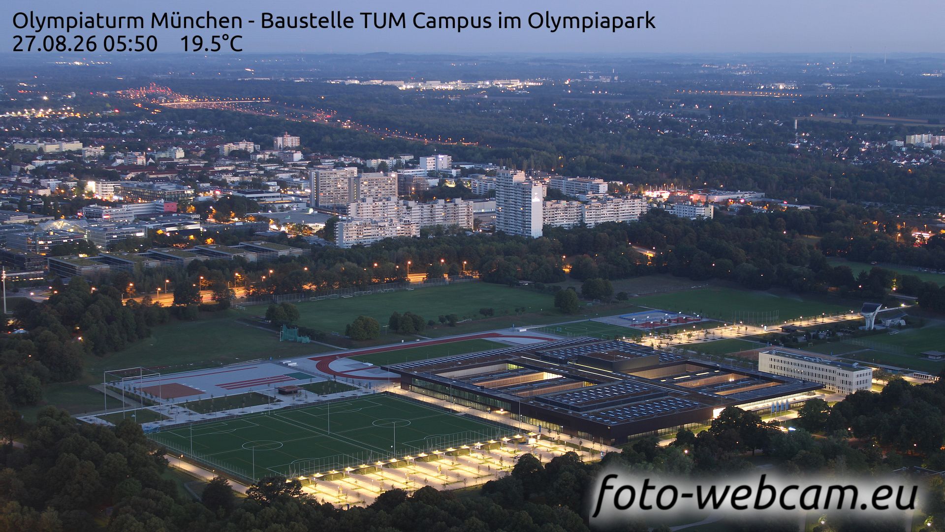 Milbertshofen: Olympiaturm München - Baustelle TUM Campus im Olympiapark