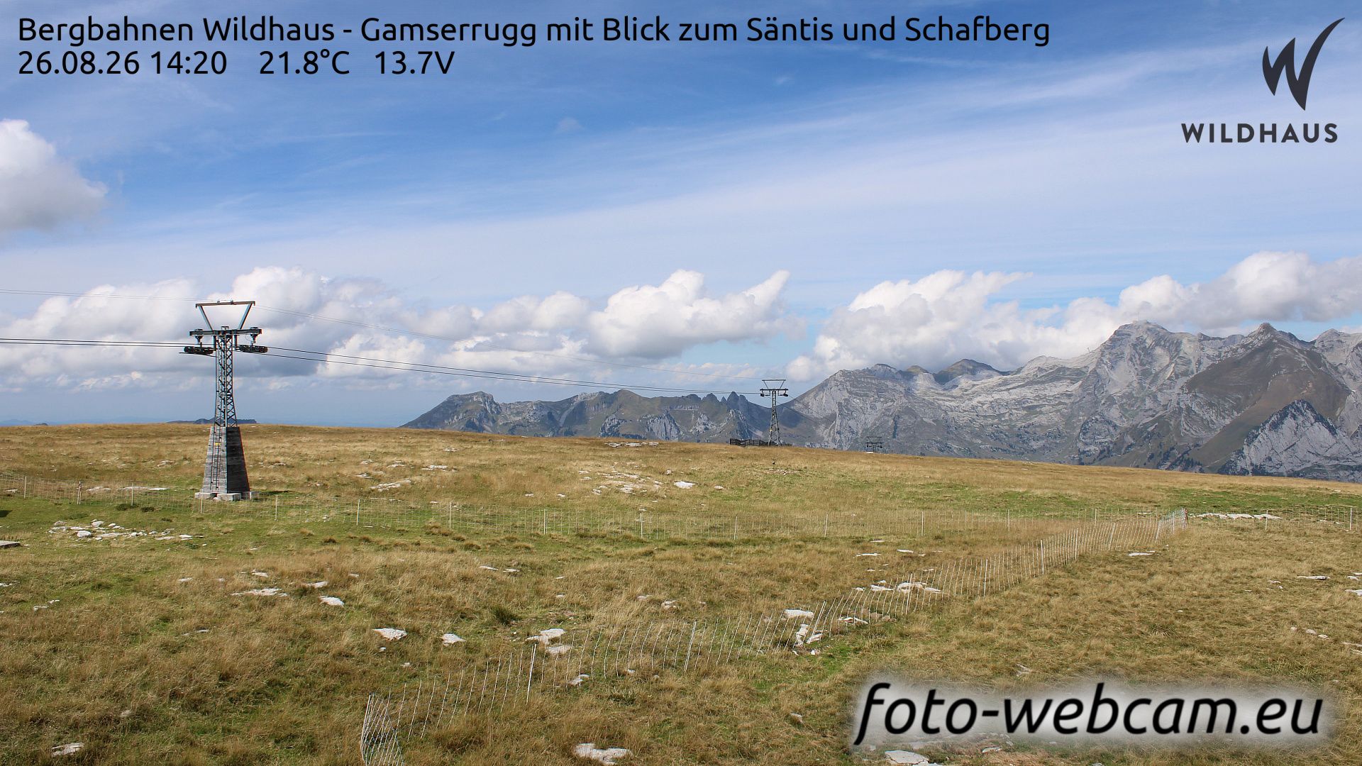 Wildhaus-Alt St. Johann: Bergbahnen Wildhaus - Gamserrugg mit Blick zum Säntis und Schafberg