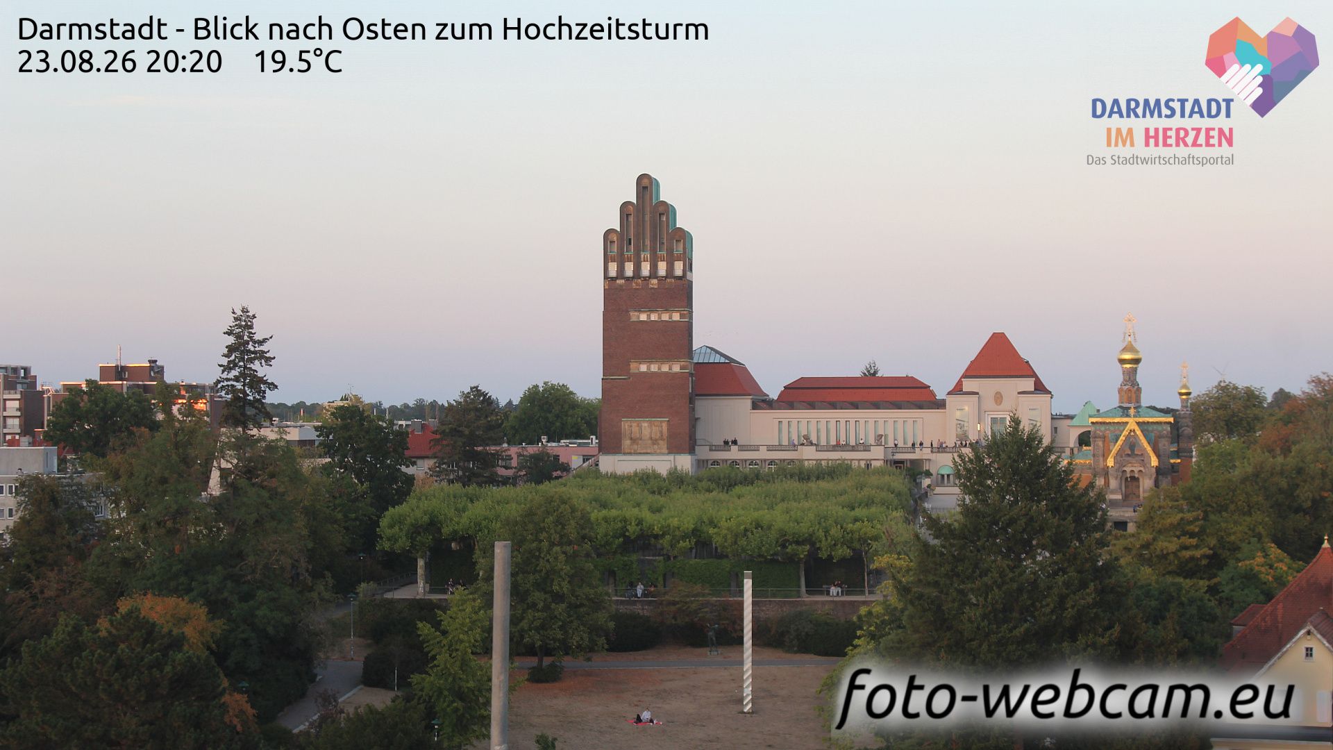 Frankfurt: Darmstadt - Blick nach Osten zum Hochzeitsturm