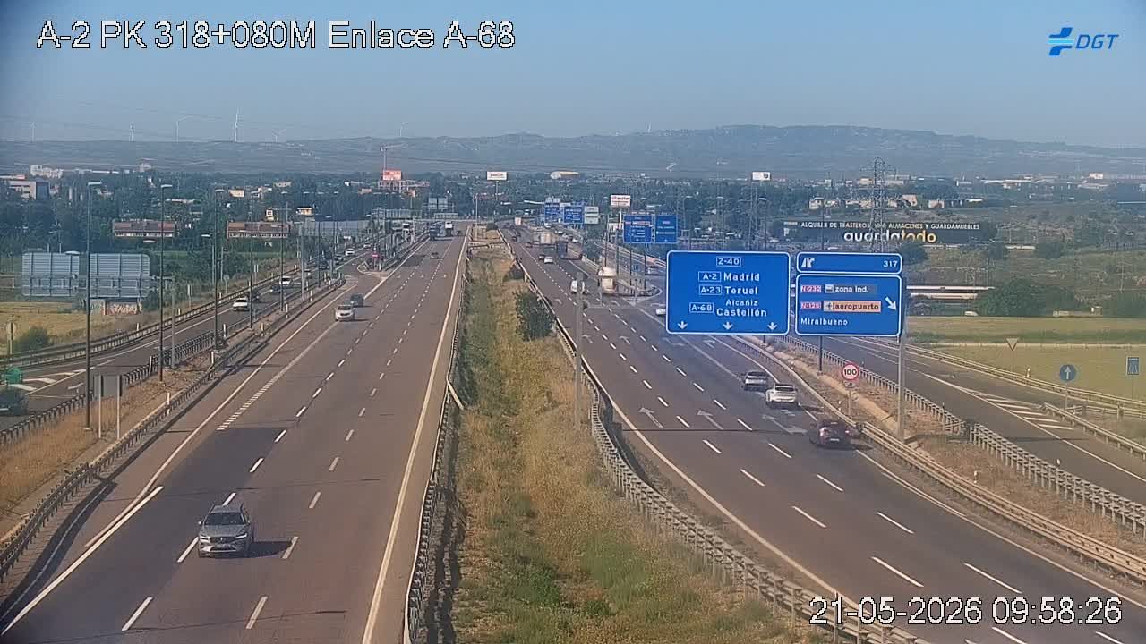 Zaragoza: A-68 - Autovía del Ebro - A-2 - Autovía del Nordeste