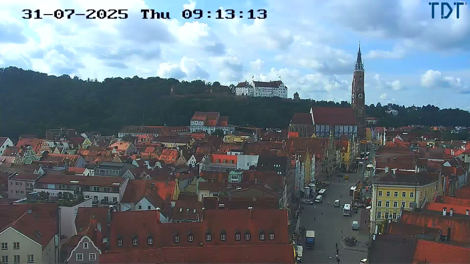 Landshut: Heiliggeistkirche Blickrichtung BurgTrausnitz