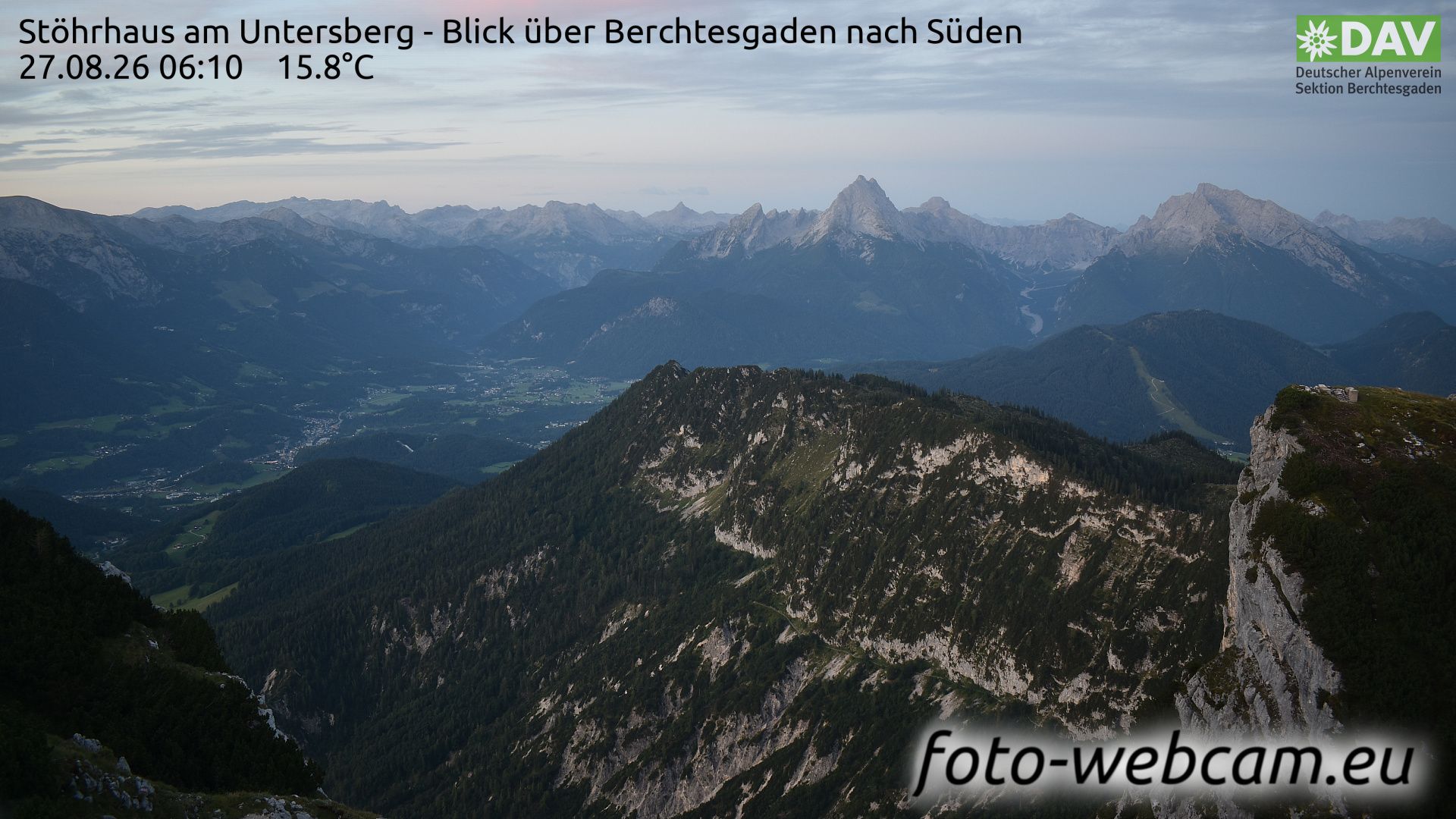 Stohrhaus: am Untersberg - Blick über Berchtesgaden nach Süden
