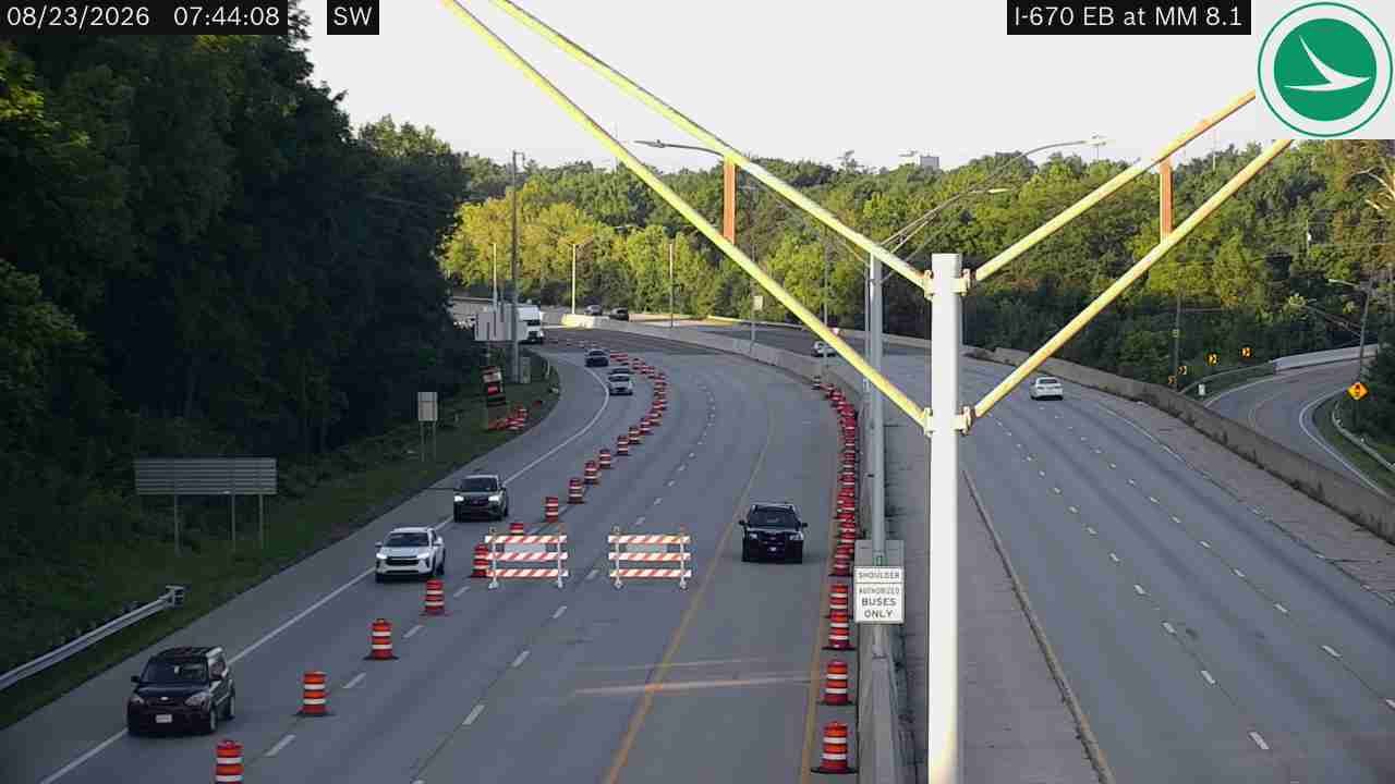 Columbus: I-670 EB at MM 8.1, East of 5th Ave