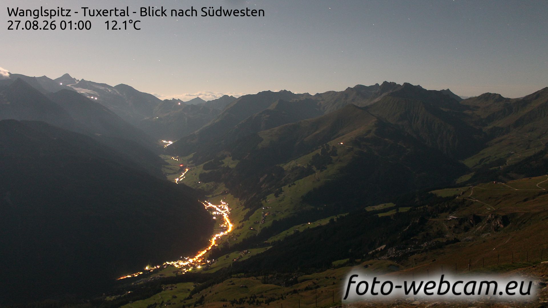 Gemeinde Tux: Wanglspitz - Tuxertal - Blick nach Südwesten