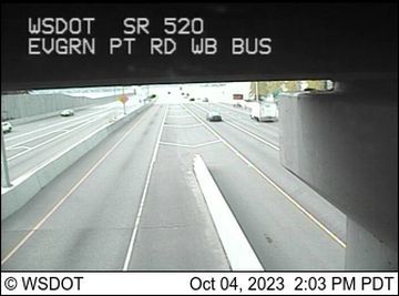 Clyde Hill: SR 520 at MP 4: Evergreen Pt Rd, WB Bus
