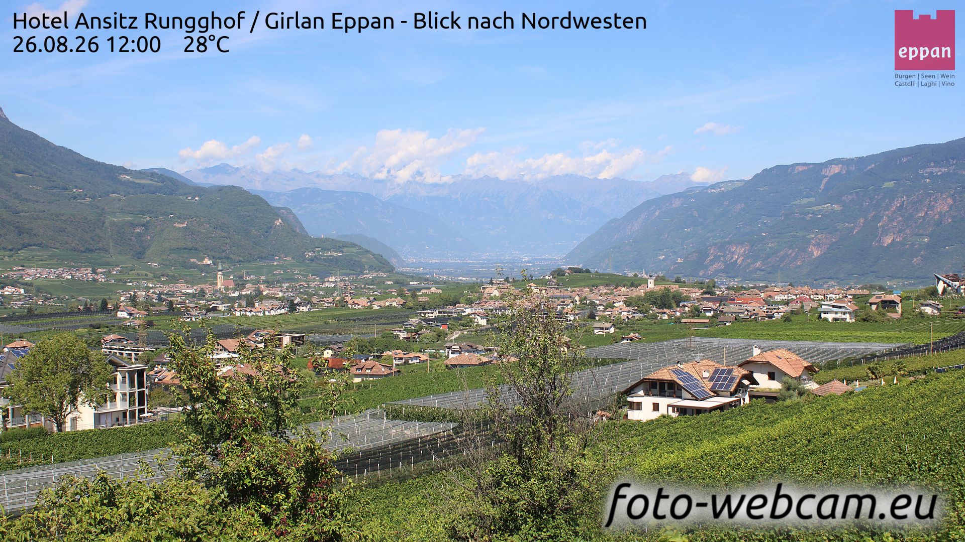 Girlan - Cornaiano: Hotel Ansitz Rungghof - Eppan - Blick nach Nordwesten