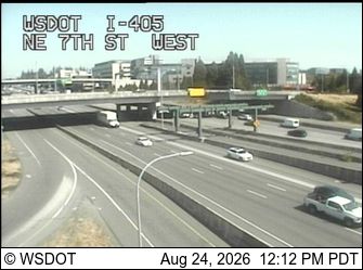 Bellevue: I-405 at MP 13.7: NE 7th St, West
