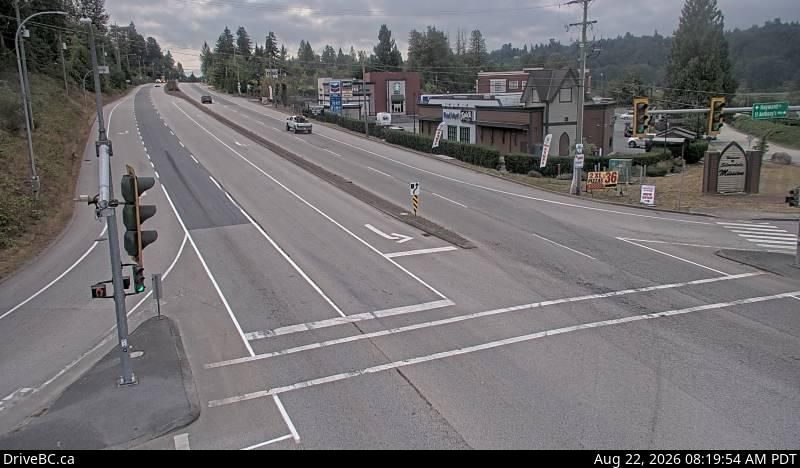 Mission › East: Hwy 7 (Lougheed Hwy) at Hayward St in - looking south-east along Hwy