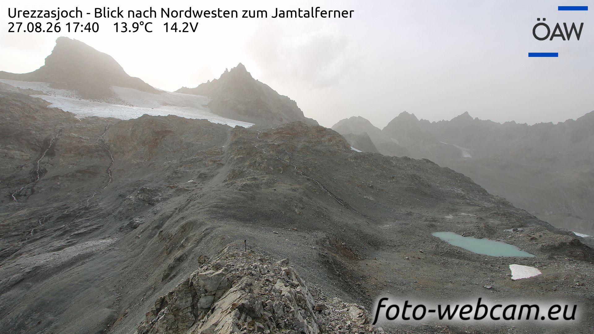 Scuol: Urezzasjoch - Blick nach Nordwesten zum Jamtalferner
