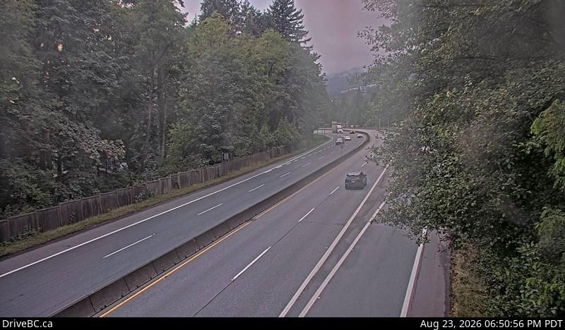 West Vancouver › West: Hwy 1 at Hadden Drive ramp for Taylor Way, looking west