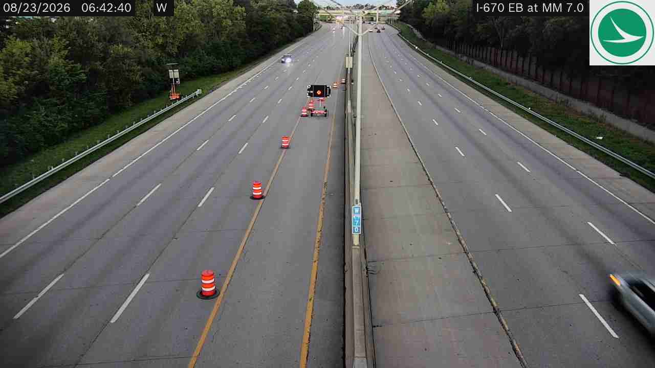 Columbus: I-670 EB at MM 7.0, W of Nelson Rd