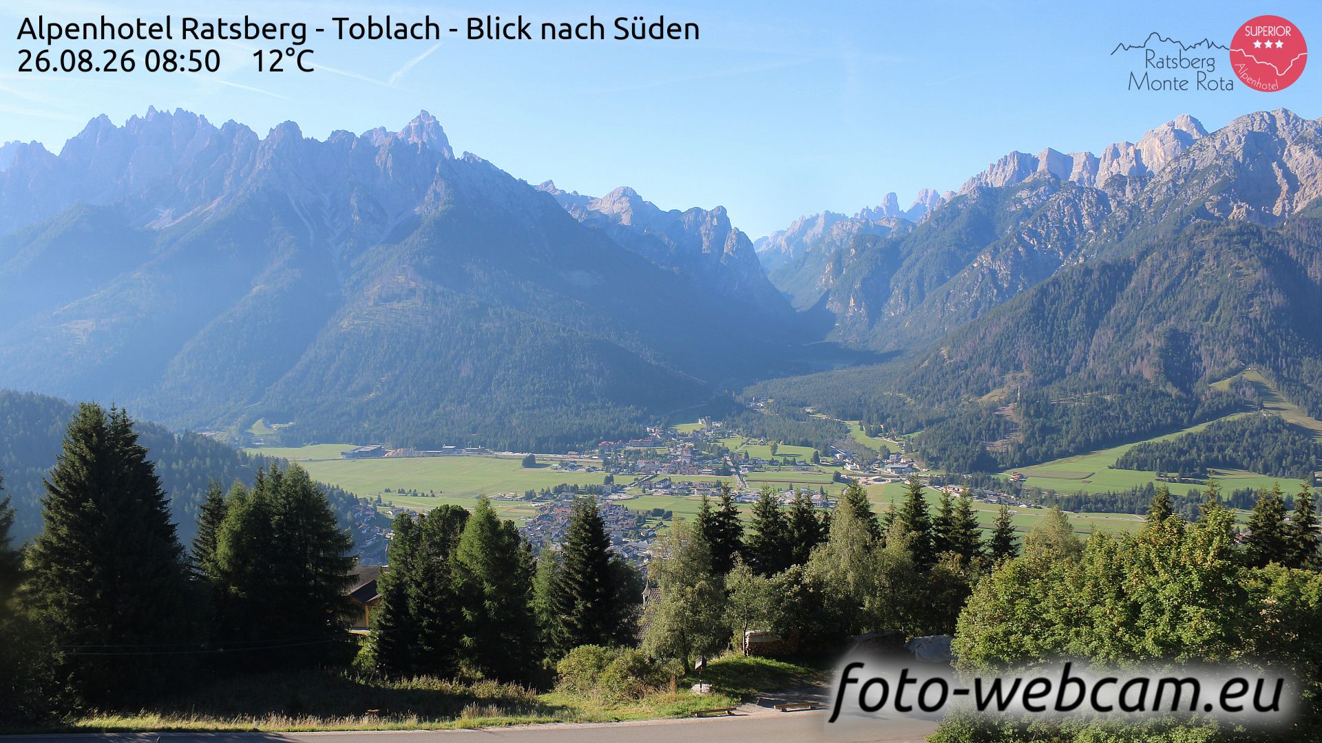 Toblach - Dobbiaco: Alpenhotel Ratsberg - Blick nach Süden