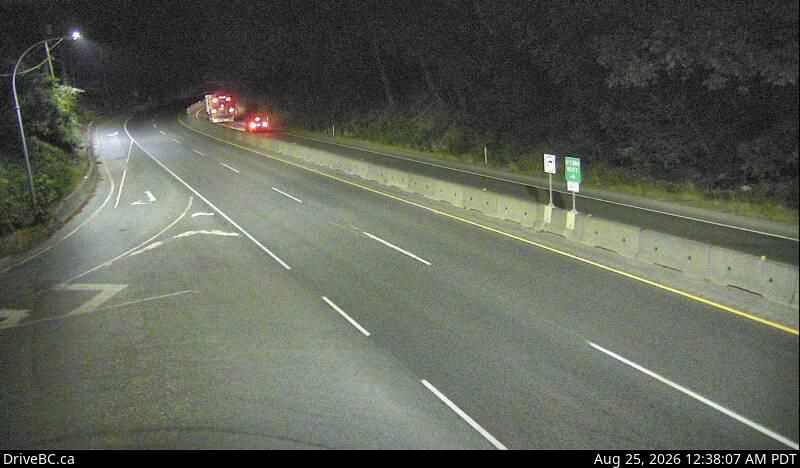 Langford › South: Hwy 1, in Goldstream Park at Finlayson Arm Rd, looking south