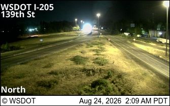 Battle Ground: I-205 at MP 37: 139th St