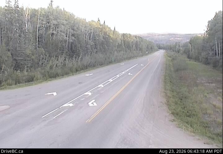 Regional District of Bulkley-Nechako › West: Hwy 16 at Augier Rd, about 22 km east of Burns Lake, looking west
