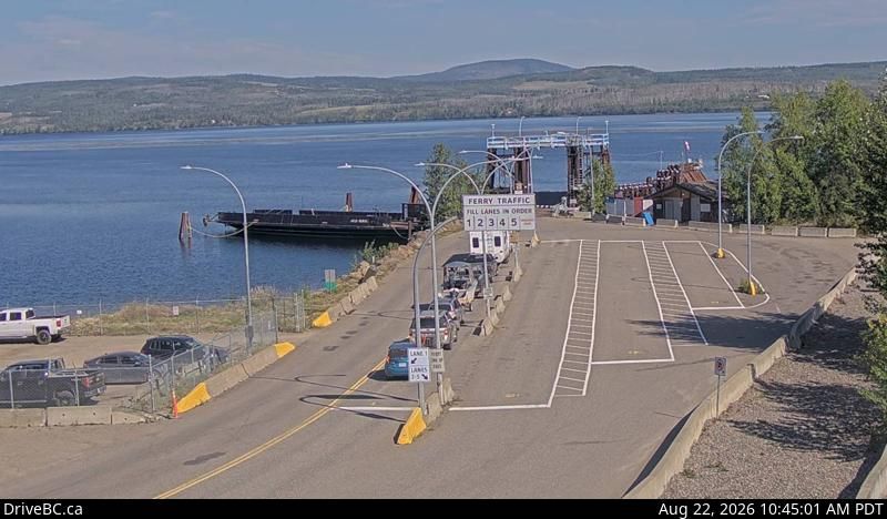 Grassy Plains › West: Hwy 35 at Francois Lake Southbank Ferry Landing looking north at ferry ramp