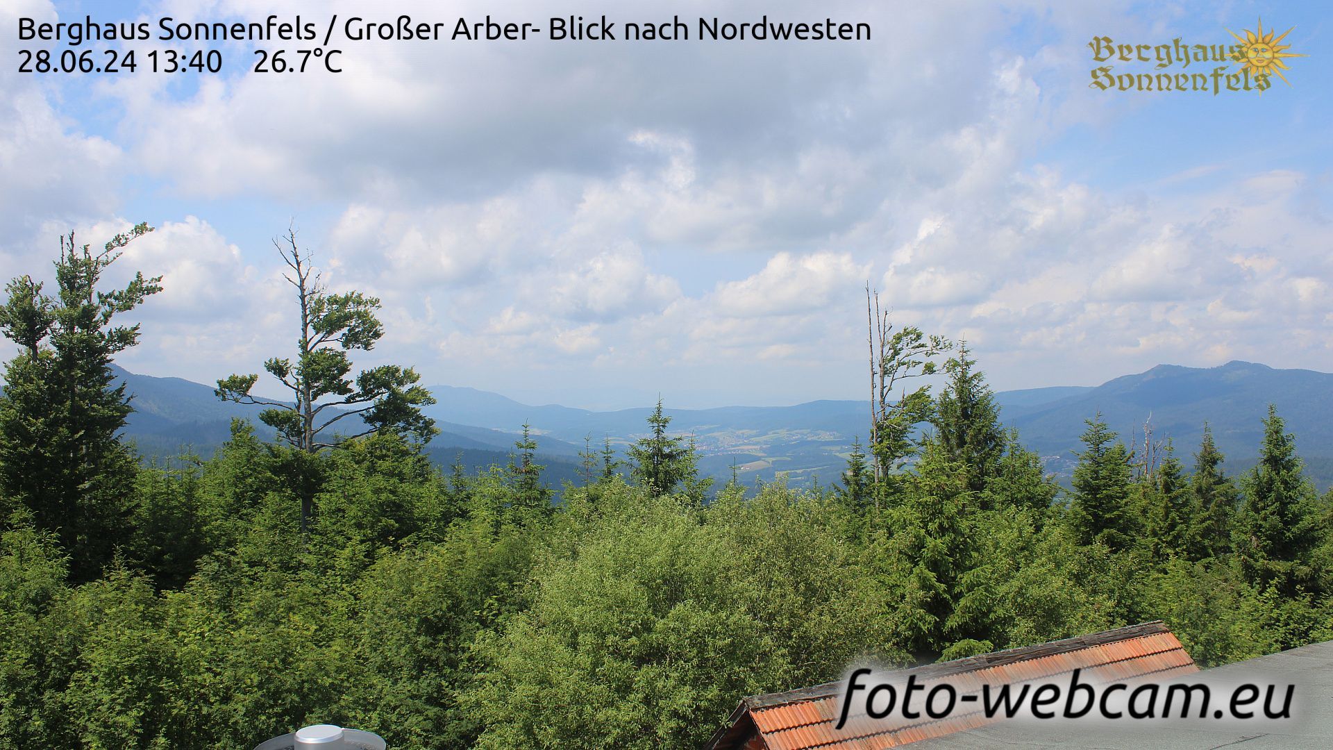 Bayerisch Eisenstein: Berghaus Sonnenfels - Großer Arber- Blick nach Nordwesten