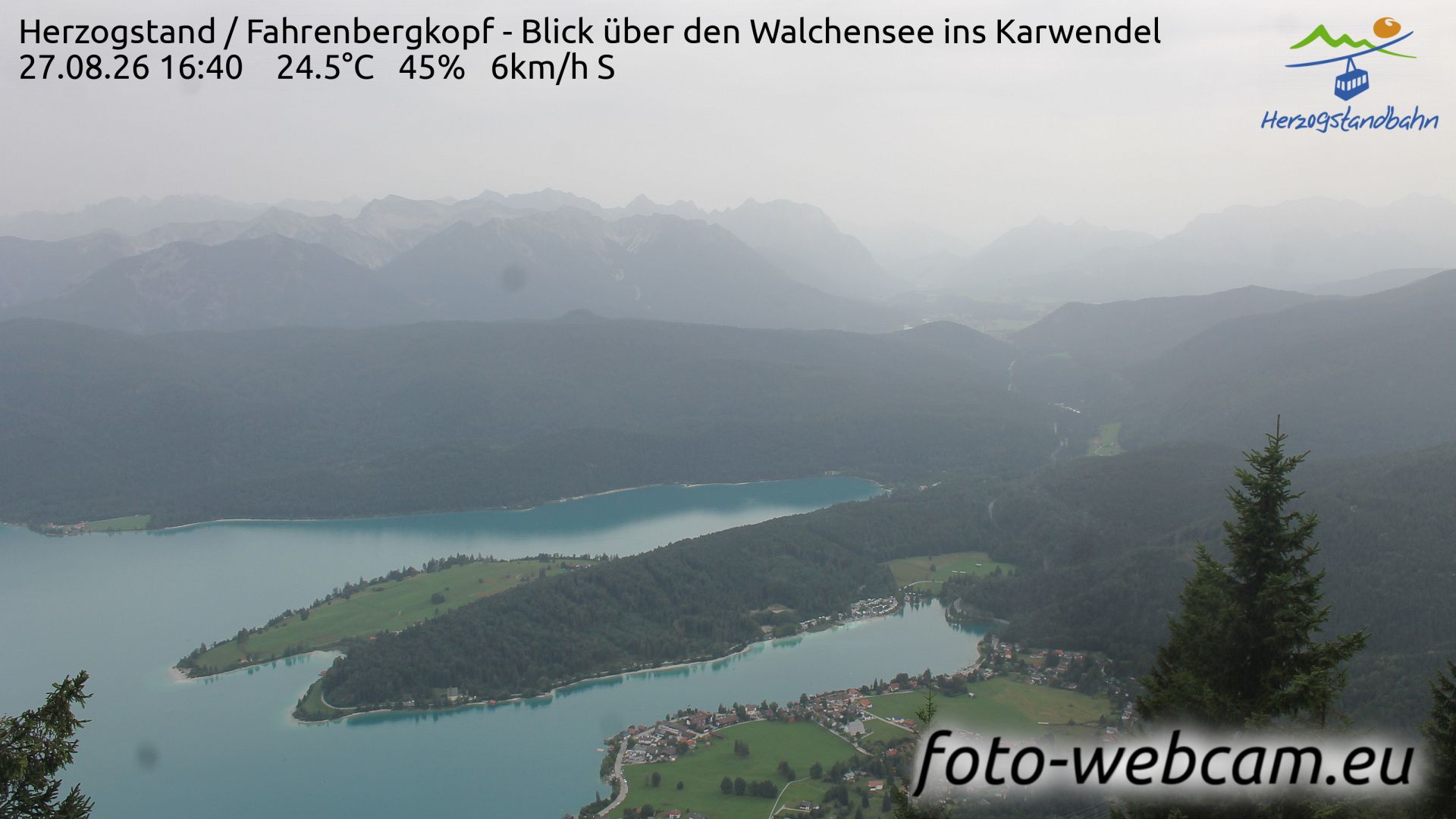Schlehdorf: Herzogstand - Fahrenbergkopf - Blick über den Walchensee ins Karwendel
