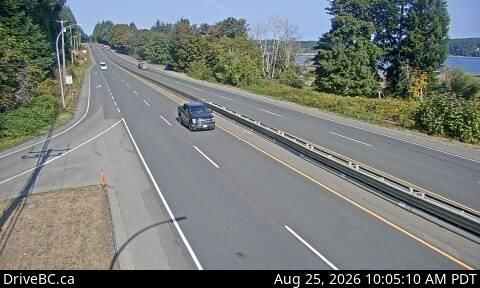 Area E › North: Hwy 19 at the Nanoose Rest Area, looking north